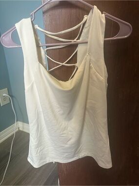 Source Unknown Cream Strappy Back Tank